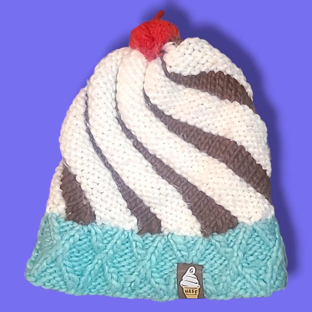 Neff Ice Cream Beanie Knit Pom Hat Winter Streetwear Snowboard